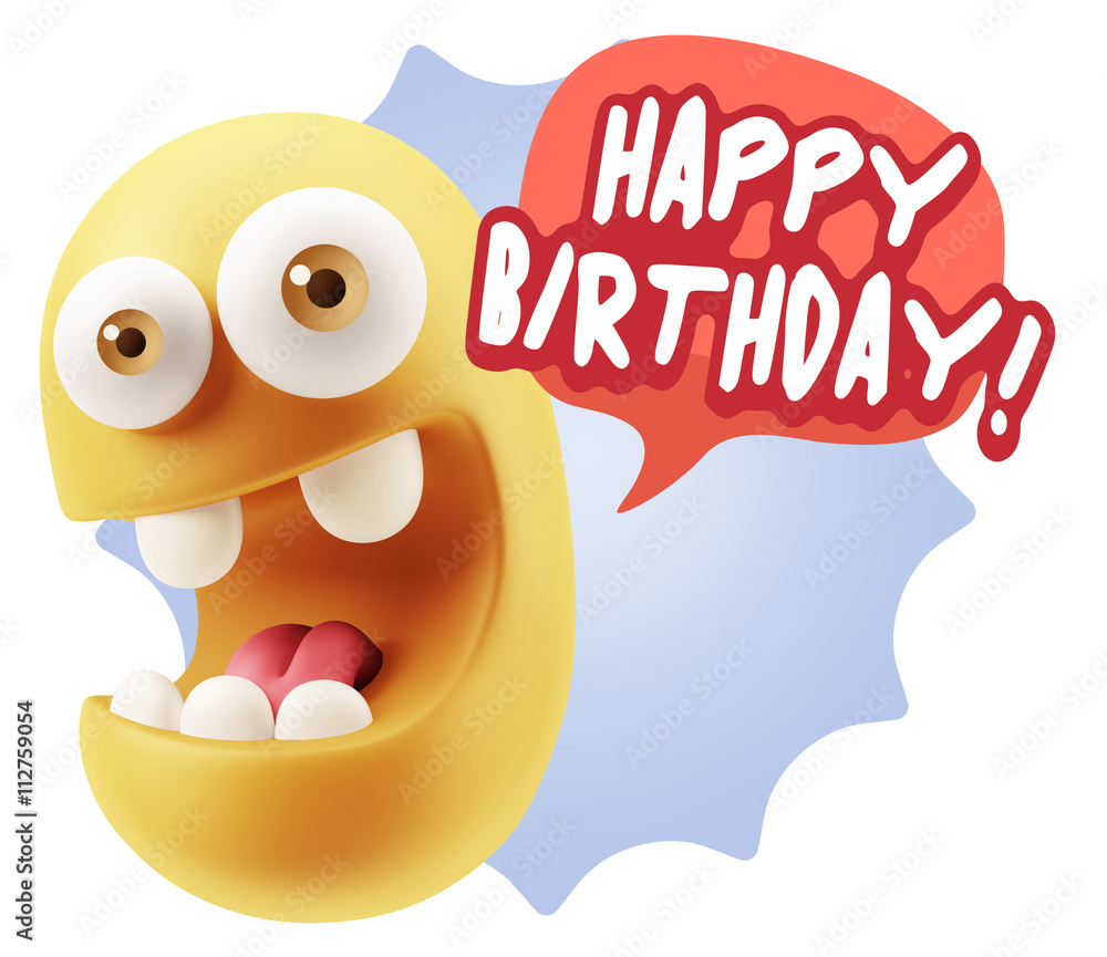 3d Rendering Smile Character Emoticon Expression saying Happy Bi 3d Rendering Smile Character Emoticon Expression saying Happy Bi