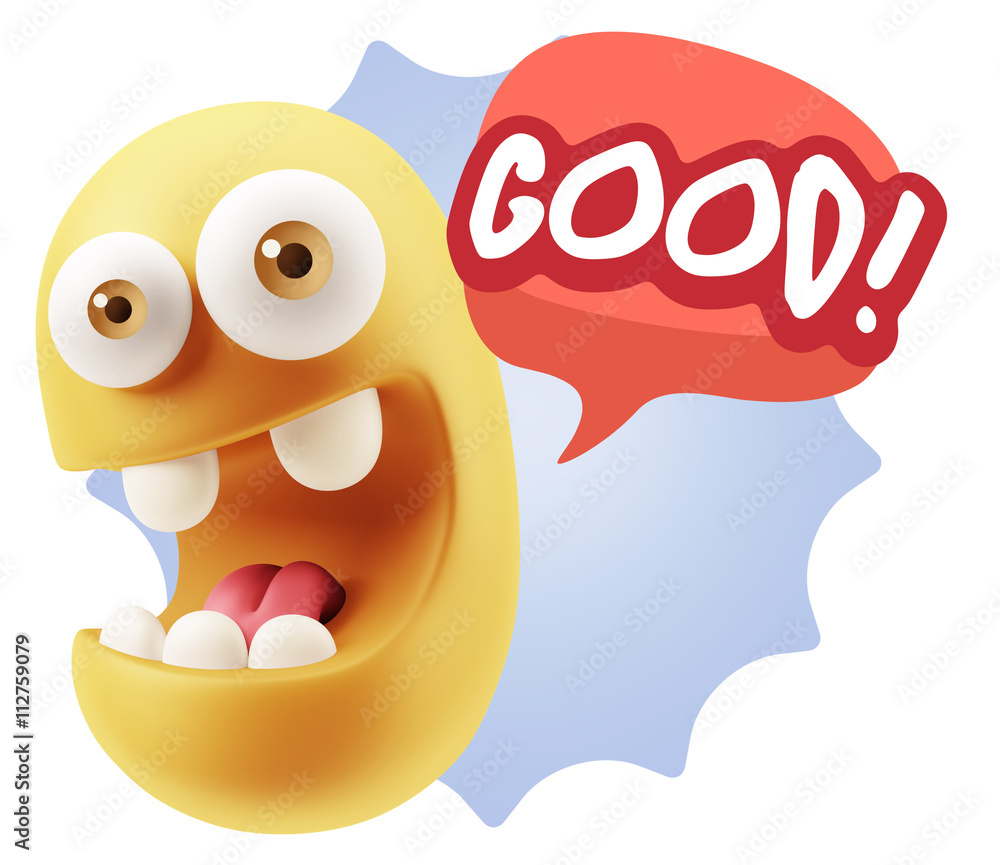 3d Illustration Laughing Character Emoji Expression saying Good 3d Illustration Laughing Character Emoji Expression saying Good