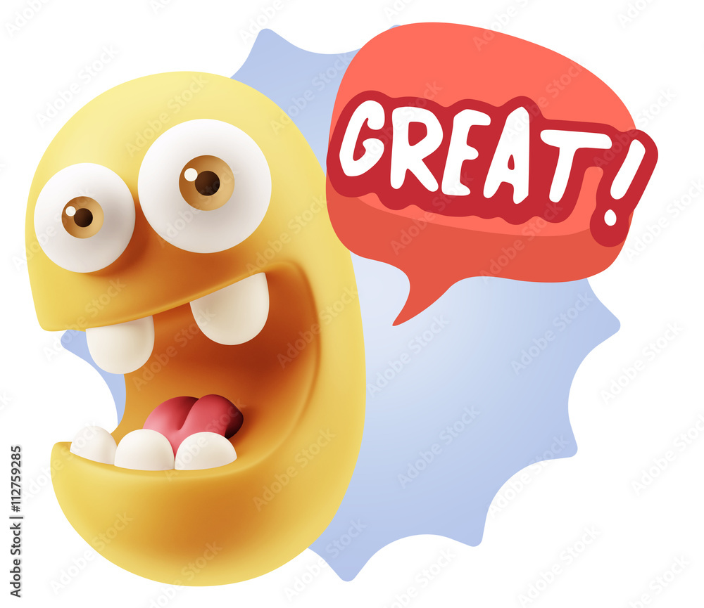 3d Illustration Laughing Character Emoji Expression saying Great 3d Illustration Laughing Character Emoji Expression saying Great