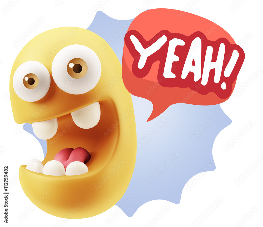 3d Illustration Laughing Character Emoji Expression saying Yeah 3d Illustration Laughing Character Emoji Expression saying Yeah