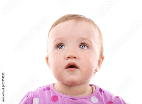 Cute baby girl, isolated on...