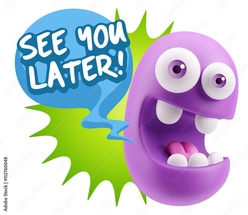 3d Illustration Laughing Character Emoji Expression saying See Y 3d Illustration Laughing Character Emoji Expression saying See Y