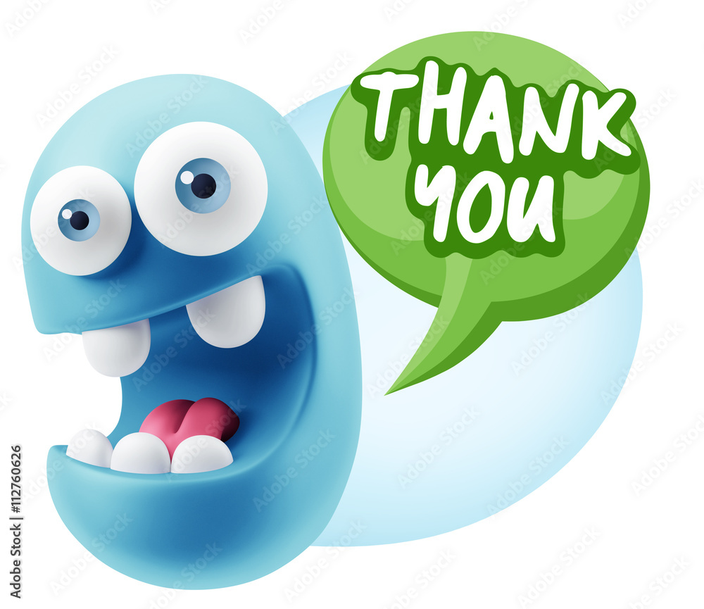 3d Illustration Laughing Character Emoji Expression saying Thank 3d Illustration Laughing Character Emoji Expression saying Thank