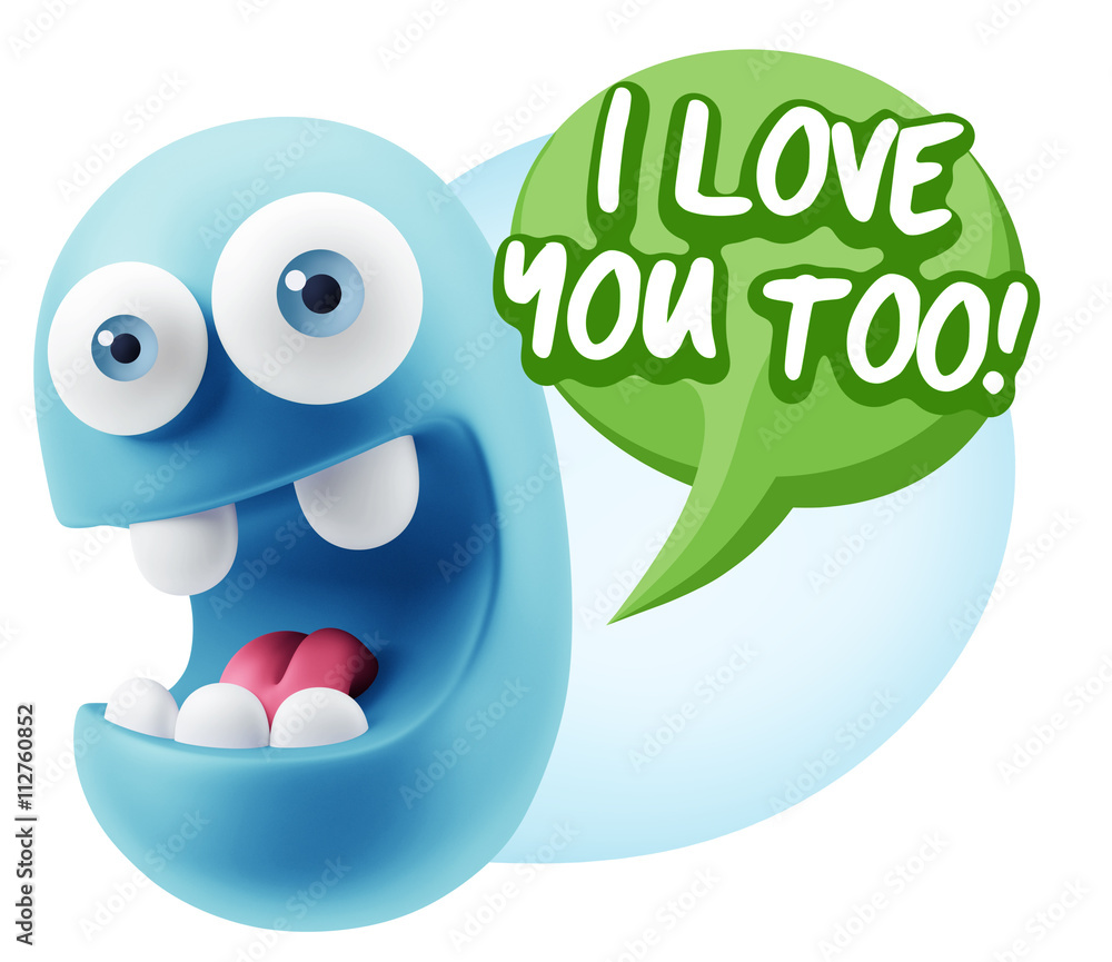 3d Illustration Laughing Character Emoji Expression saying I Lov 3d Illustration Laughing Character Emoji Expression saying I Lov