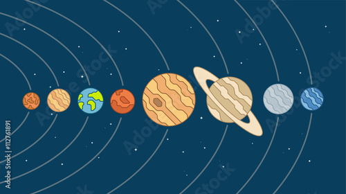 Solar System Vector Illustration 