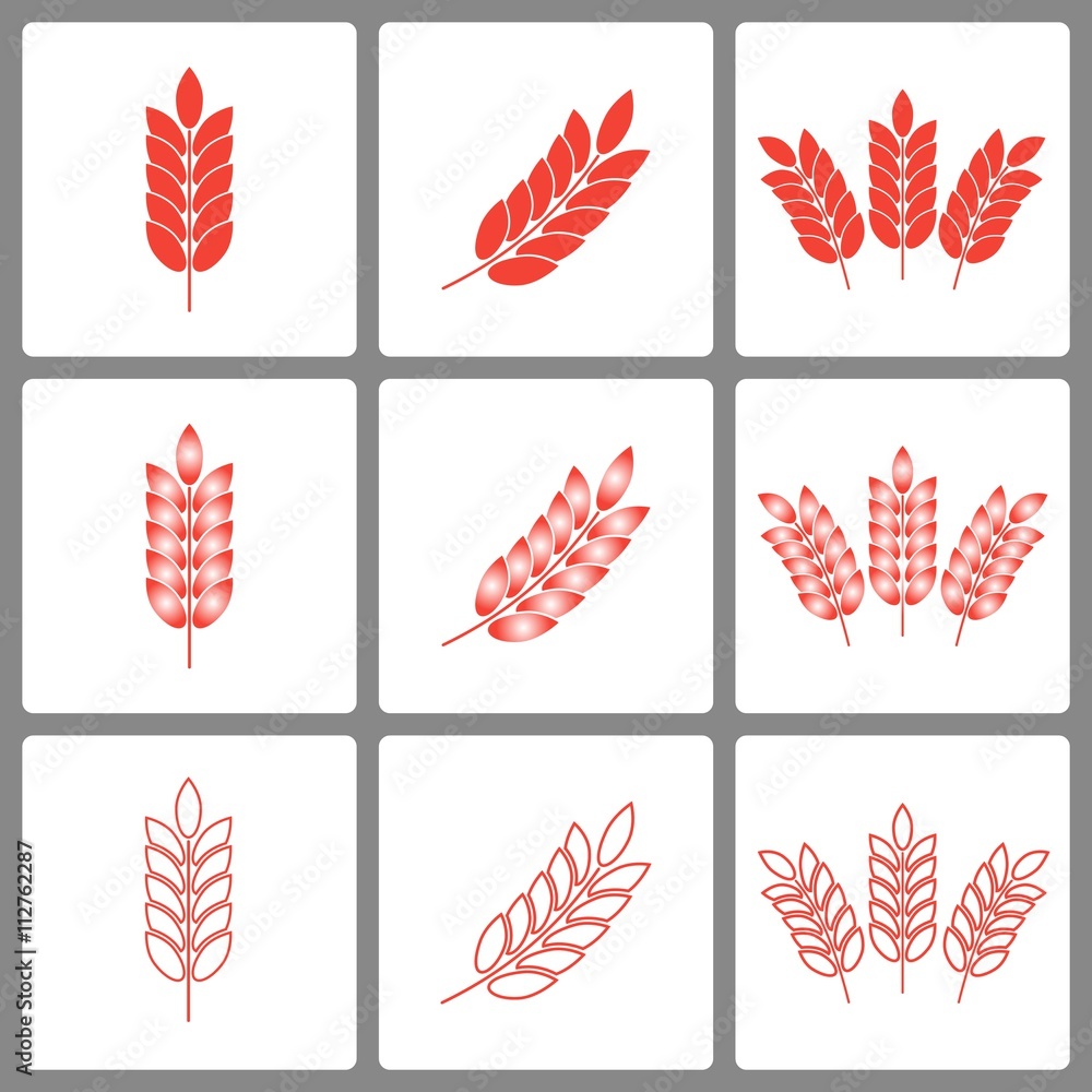Barley icon set Barley icon set