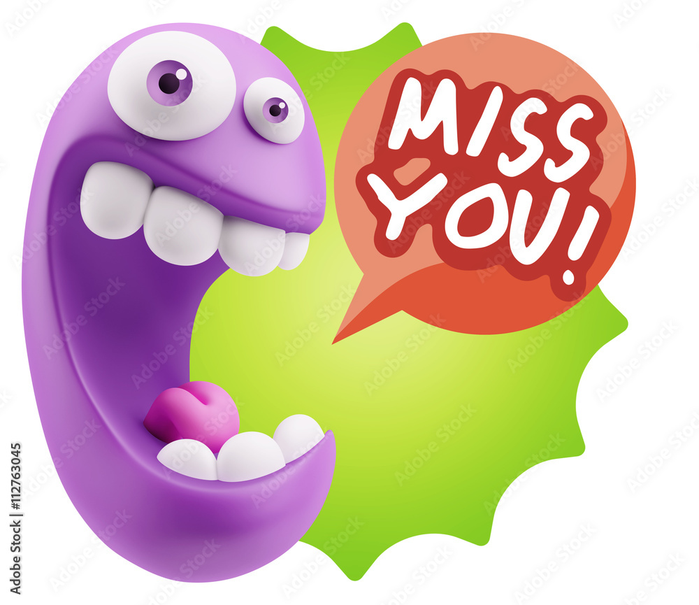 3d Illustration Laughing Character Emoji Expression saying Miss