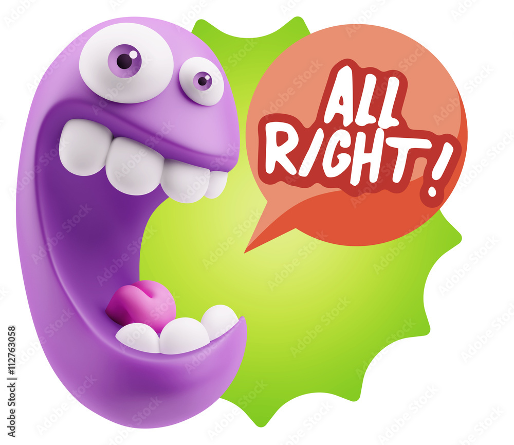 3d Rendering Smile Character Emoticon Expression saying All Righ 3d Rendering Smile Character Emoticon Expression saying All Righ