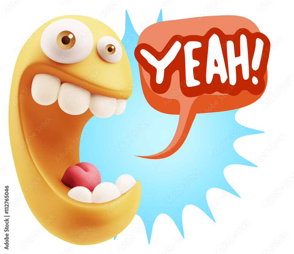 3d Illustration Laughing Character Emoji Expression saying Yeah 3d Illustration Laughing Character Emoji Expression saying Yeah