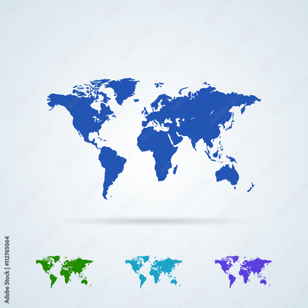 Fototapeta premium Vector Set from Colorful World Map Icons