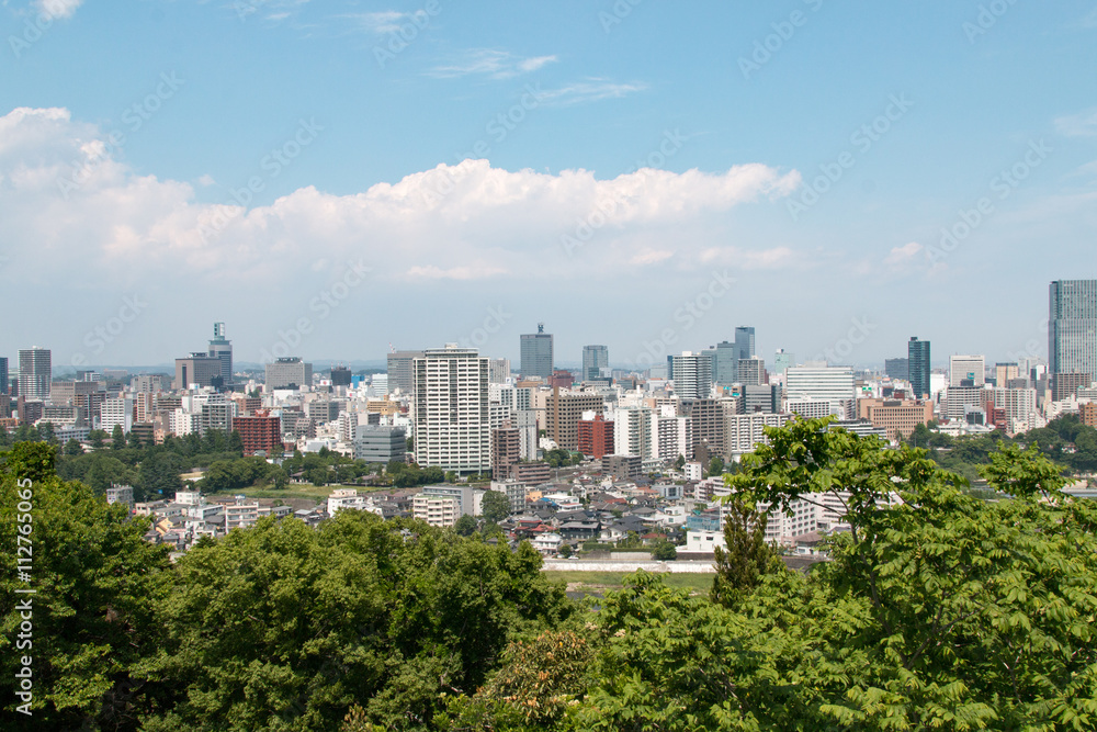 宮城県 仙台市 仙台城からの街並み