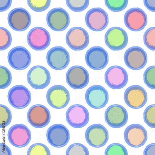  Seamless Ink abstract pattern with colour bubbles. 