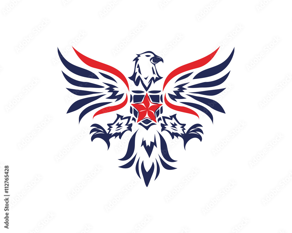 Naklejka premium American Eagle Patriotic Logo - Veteran Association