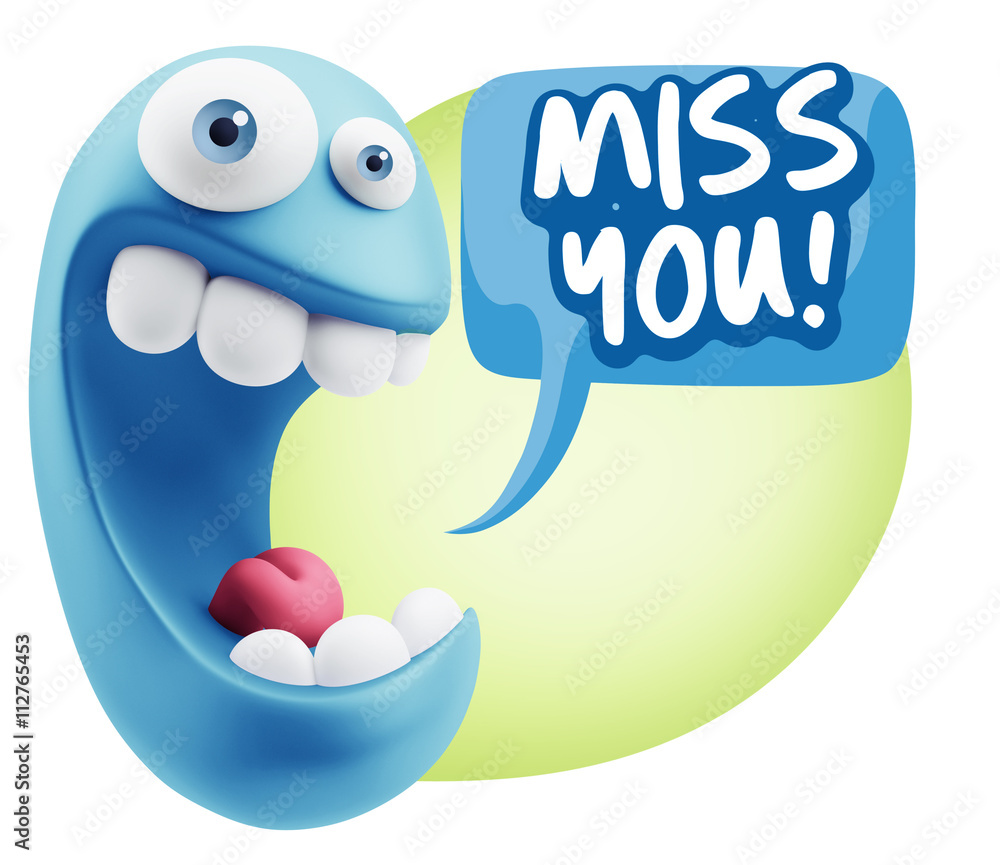 Obraz premium 3d Illustration Laughing Character Emoji Expression saying Miss