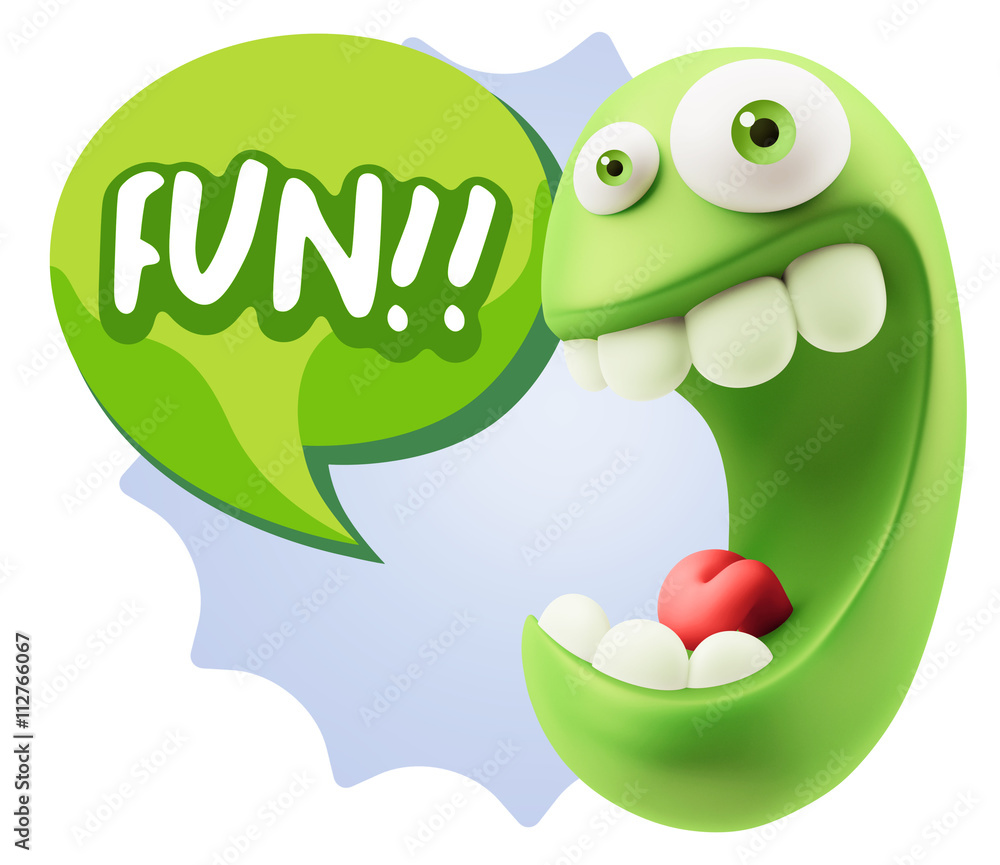 3d Illustration Laughing Character Emoji Expression saying Fun w 3d Illustration Laughing Character Emoji Expression saying Fun w