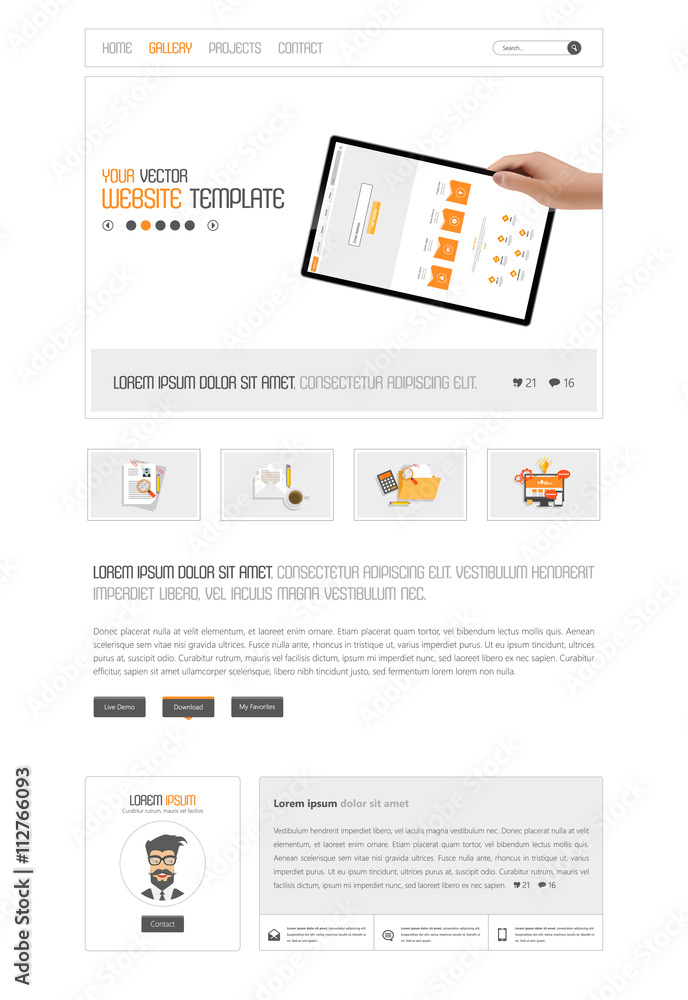 Web Design, Website Template,Web Elements. Vector.