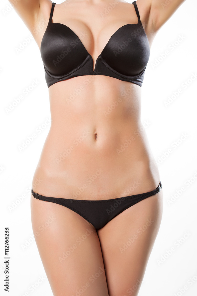 beautiful female figure. sexy body in black underwear. Stock Photo | Adobe  Stock