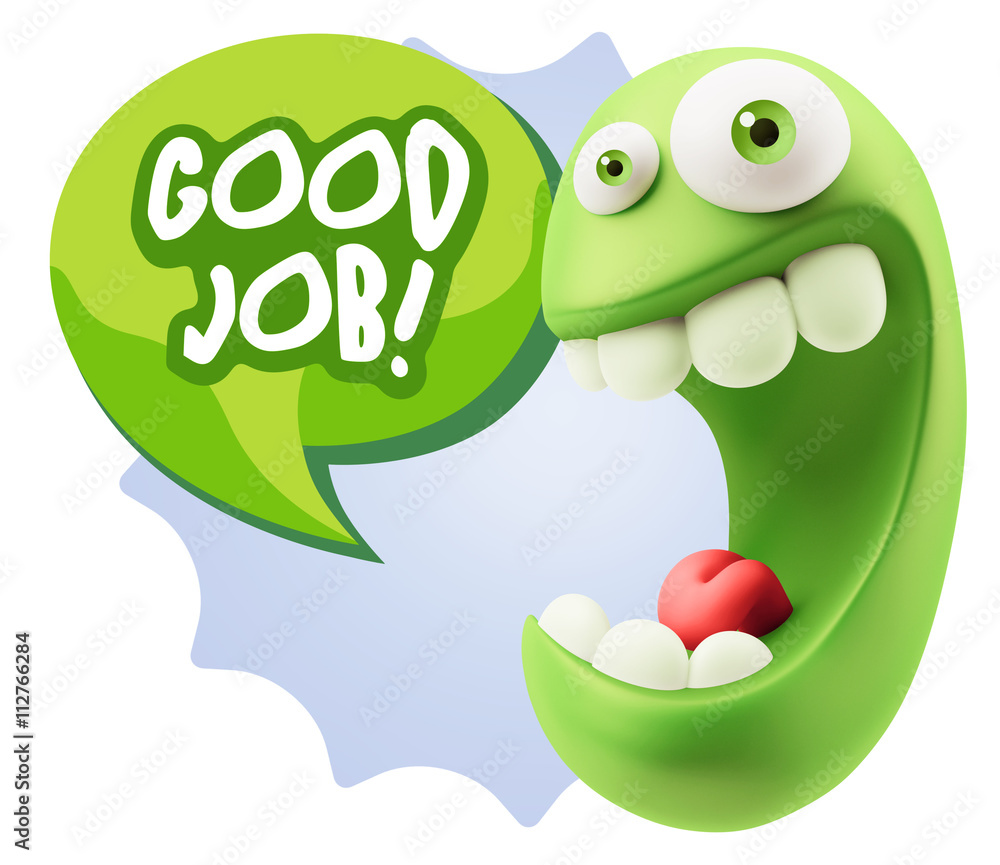 3d Rendering Smile Character Emoticon Expression saying Good Job 3d Rendering Smile Character Emoticon Expression saying Good Job