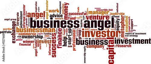 Business angel word cloud concept. Vector illustration