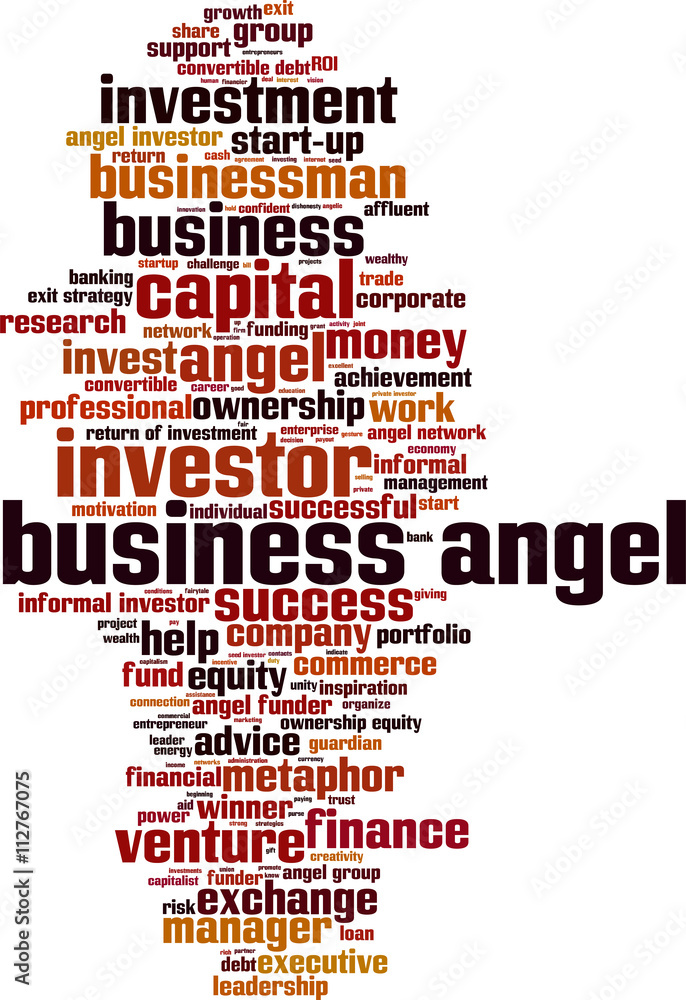 Business angel word cloud concept. Vector illustration Business angel word cloud concept. Vector illustration