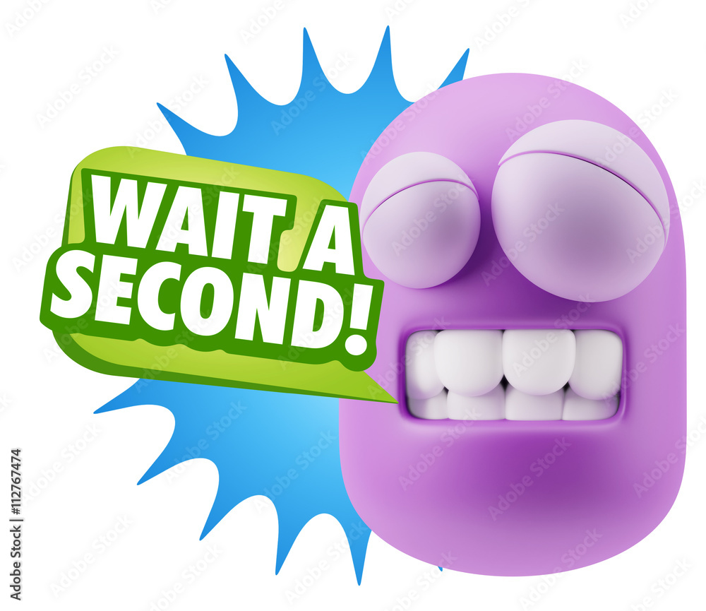 3d Illustration Laughing Character Emoji Expression saying Wait 3d Illustration Laughing Character Emoji Expression saying Wait