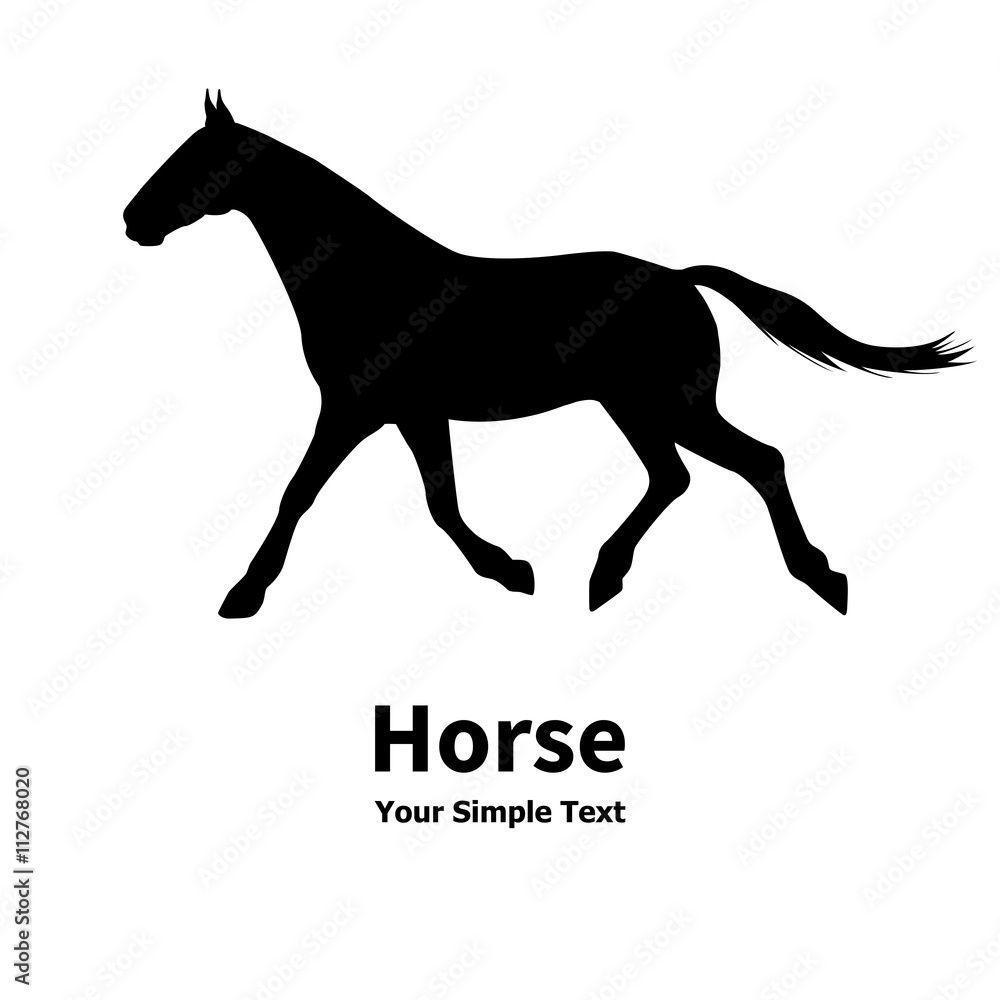 Vector illustration of a silhouette of a running horse Vector illustration of a silhouette of a running horse