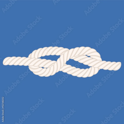 Knot. Blue background. Vector.