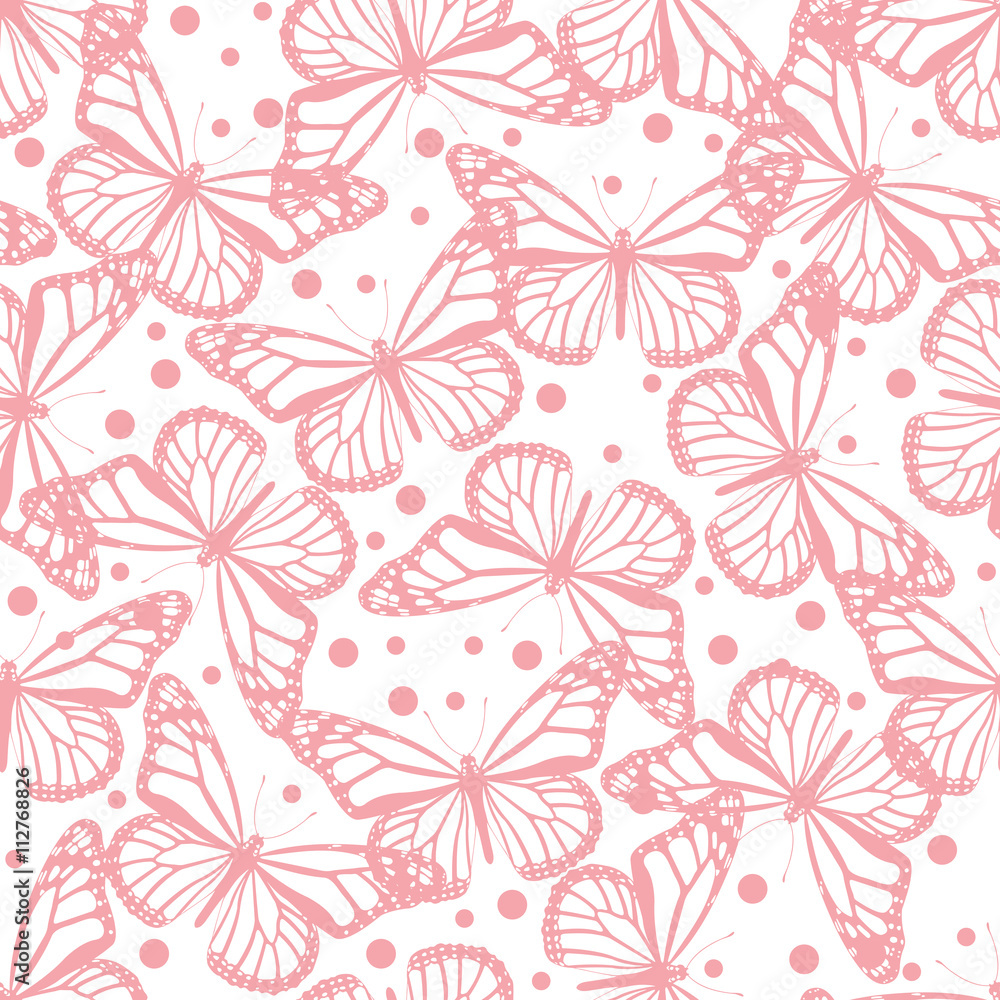 Obraz premium Butterflies seamless pattern