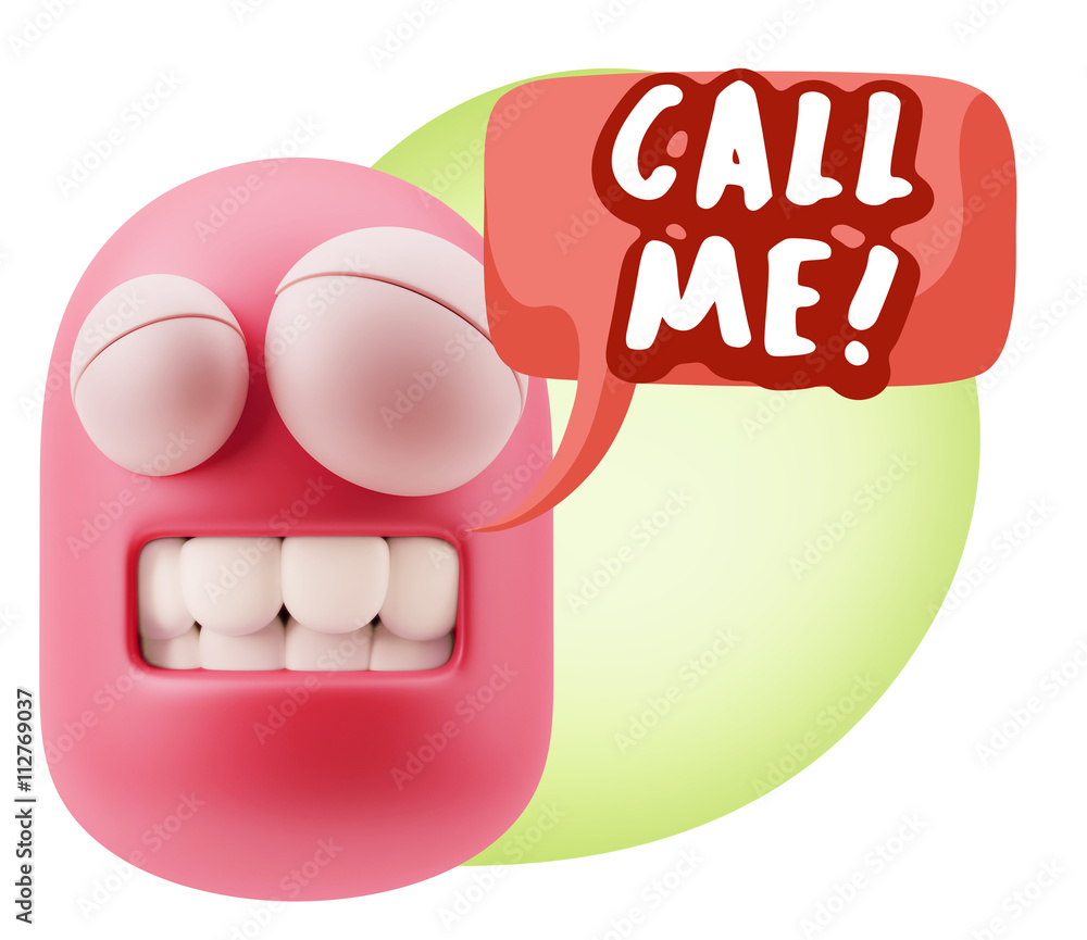 3d Illustration Laughing Character Emoji Expression saying Call 3d Illustration Laughing Character Emoji Expression saying Call