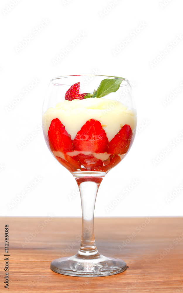 Strawberry dessert in a glass Strawberry dessert in a glass