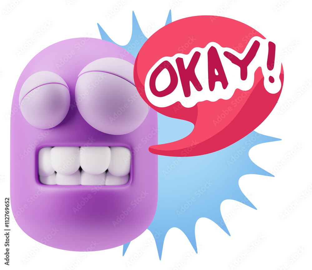 3d Illustration Laughing Character Emoji Expression saying Okay 3d Illustration Laughing Character Emoji Expression saying Okay