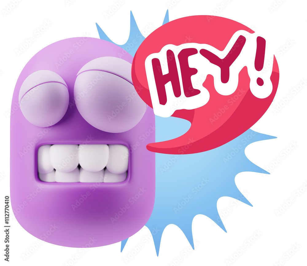 3d Illustration Laughing Character Emoji Expression saying Hey w 3d Illustration Laughing Character Emoji Expression saying Hey w