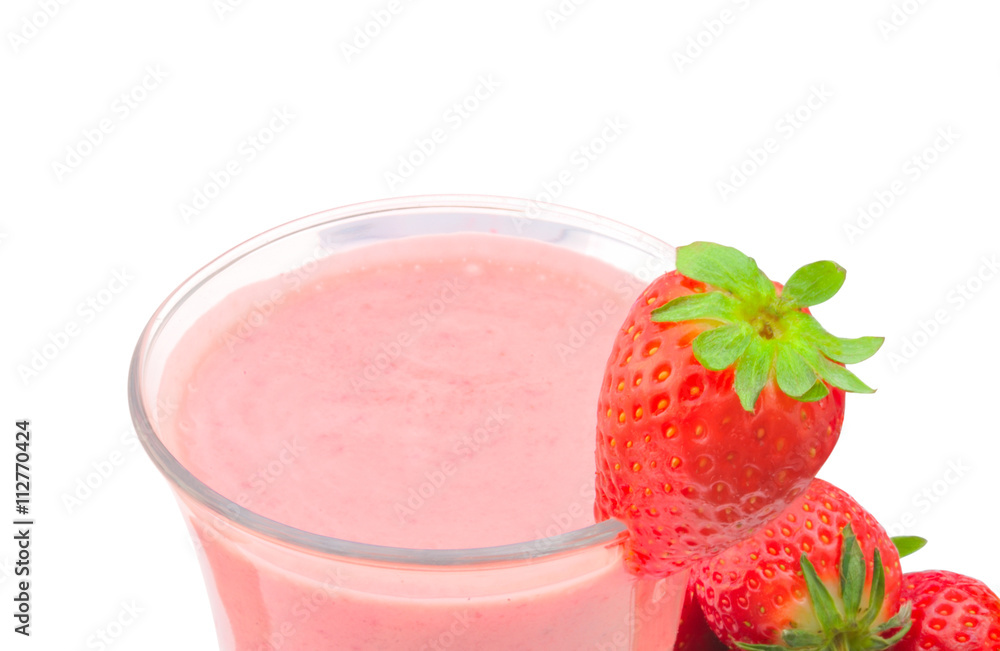 Strawberry smoothie isolated on white background Strawberry smoothie isolated on white background