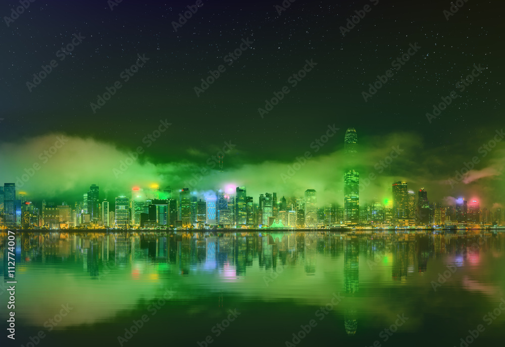 Panorama of Hong Kong and Financial district Panorama of Hong Kong and Financial district