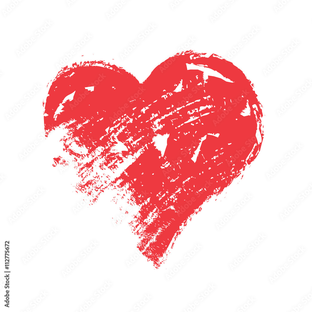  grunge heart, Valentine day, illustration vintage design element
