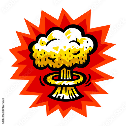 Mushroom Cloud Atomic Nuclear Bomb Explosion Fallout vector icon