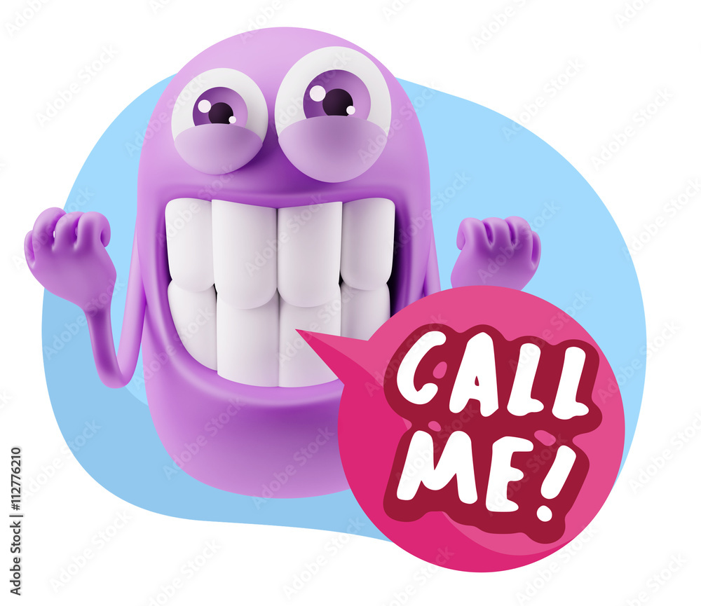 3d Illustration Laughing Character Emoji Expression saying Call 3d Illustration Laughing Character Emoji Expression saying Call