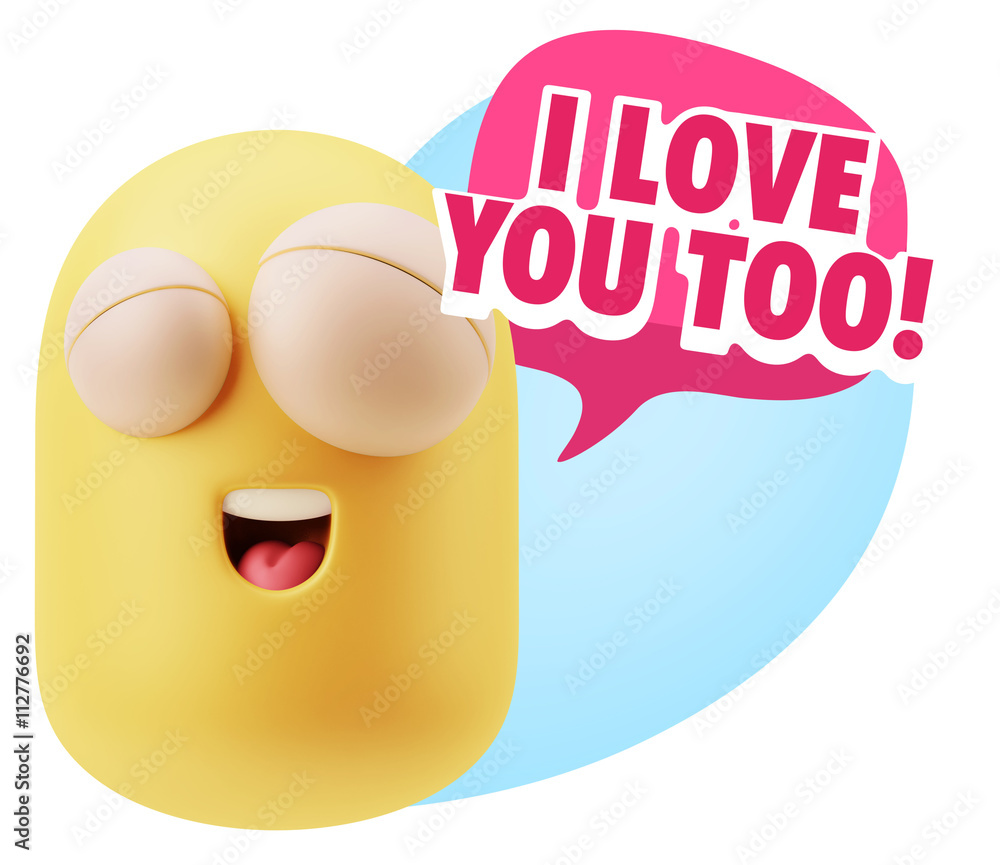 3d Illustration Laughing Character Emoji Expression saying I Lov 3d Illustration Laughing Character Emoji Expression saying I Lov