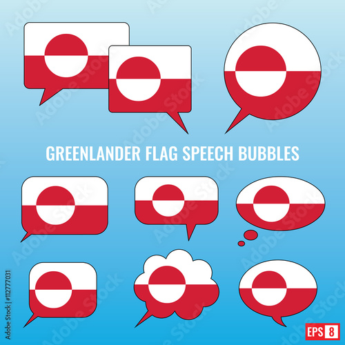 Greenlander Flag Speech Bubbles