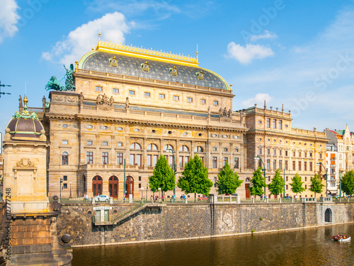 Photography Prague National Theater on sunny day