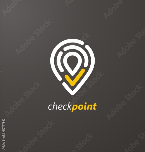 Check point creative symbol concept