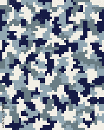 Seamless digital fashion camouflage pattern, vector