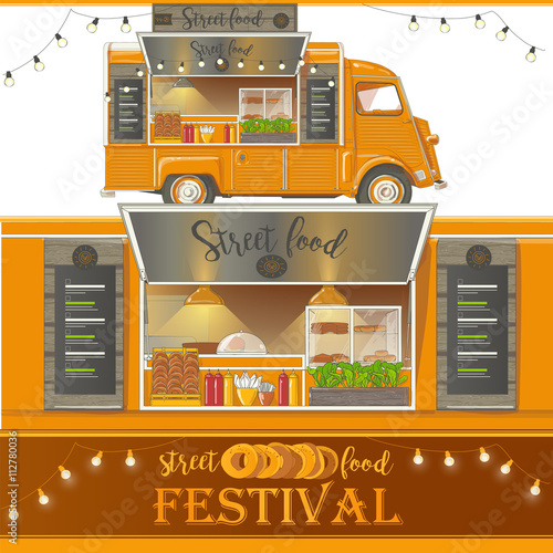 Food truck isolated