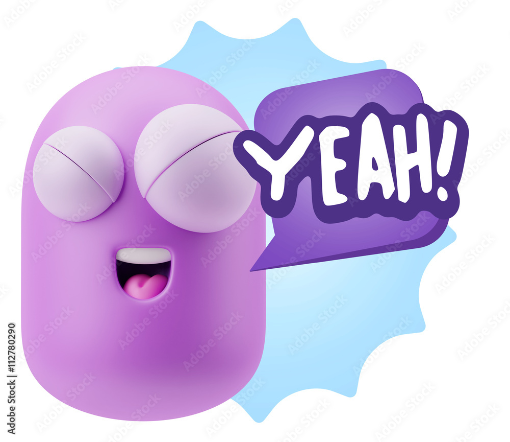 3d Illustration Laughing Character Emoji Expression saying Yeah 3d Illustration Laughing Character Emoji Expression saying Yeah