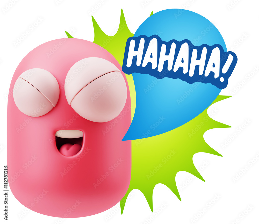3d Illustration Laughing Character Emoji Expression saying Hahah 3d Illustration Laughing Character Emoji Expression saying Hahah
