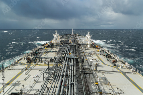 Forward part of oil tanker deck