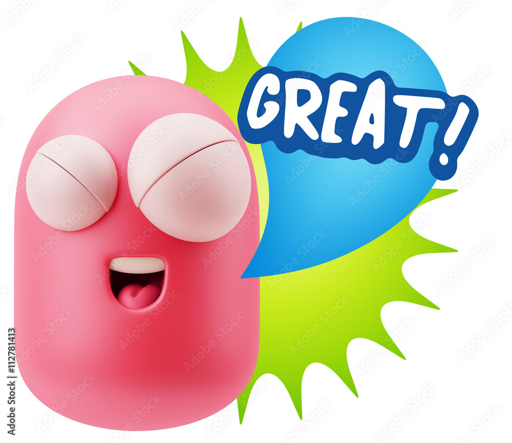 3d Illustration Laughing Character Emoji Expression saying Great 3d Illustration Laughing Character Emoji Expression saying Great