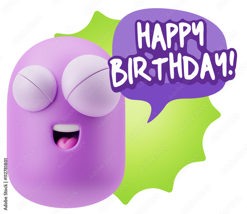 3d Rendering Smile Character Emoticon Expression saying Happy Bi 3d Rendering Smile Character Emoticon Expression saying Happy Bi