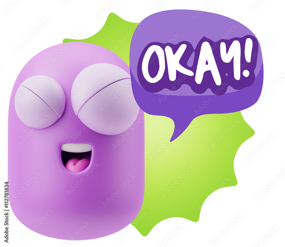 3d Illustration Laughing Character Emoji Expression saying Okay 3d Illustration Laughing Character Emoji Expression saying Okay