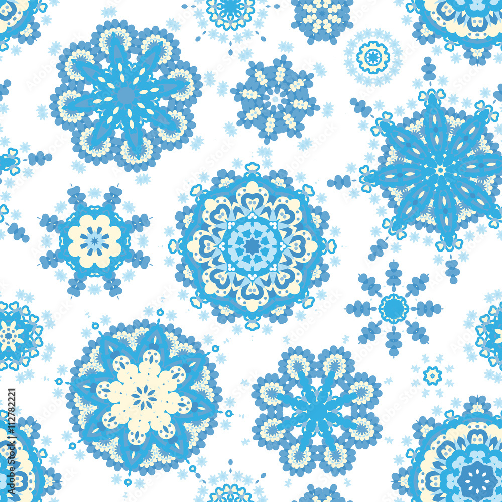 Ethnic pattern in pastel color with stylized flowers Ethnic pattern in pastel color with stylized flowers